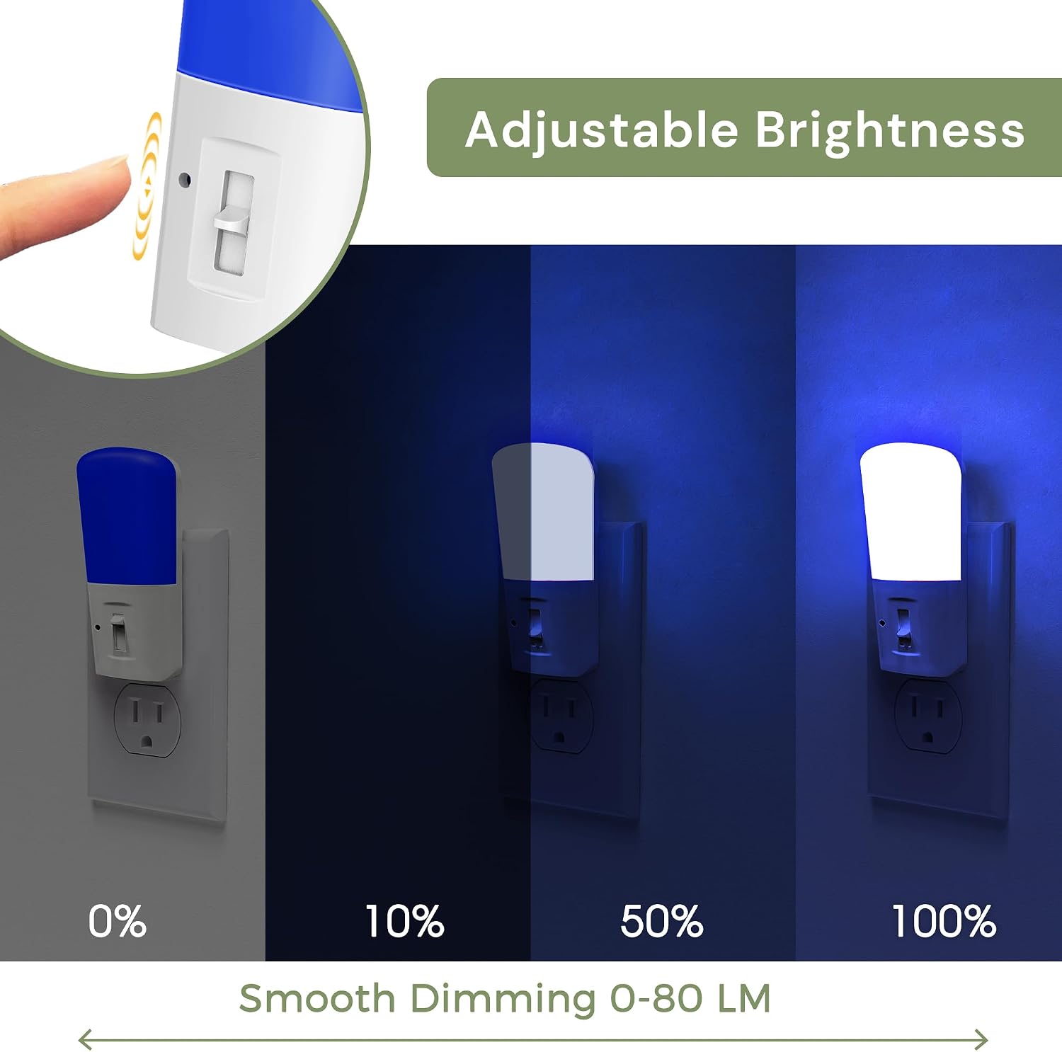 Llohasled LOHAS-LED Blue Night Light Plug in, 2 Pack Dimmable LED Night Lights, Decorative Wall Blue Light, Dusk to Dawn Sensor, Adjustable…