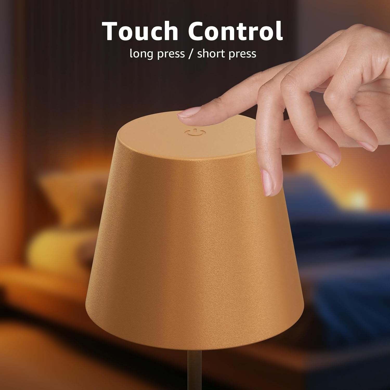 uuffoo 2 Pack Cordless Table Lamp Rechargeable 5000mAH Battery Operated Lights Touch Control LED Portable Desk Lamps 3 Color Dimming for…