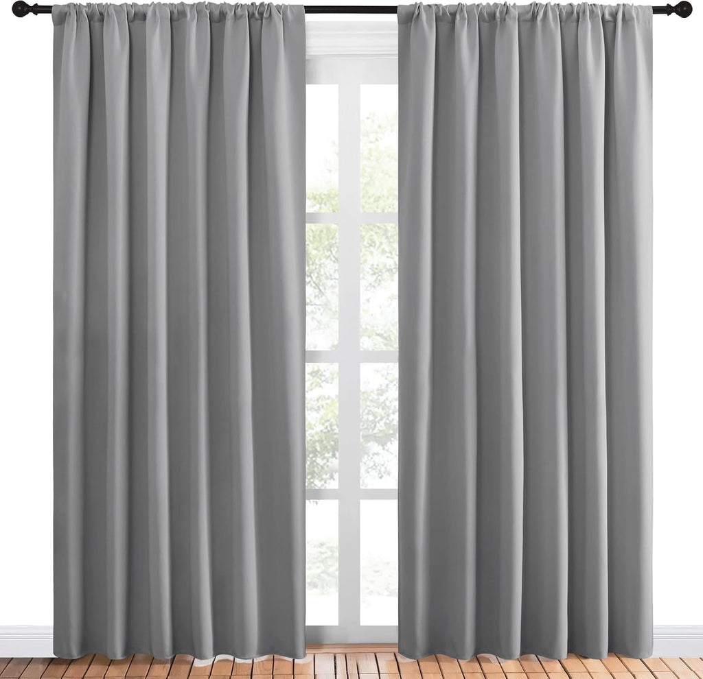 NICETOWN Blackout Curtain Panels 84 inches Long - Thermal Insulated Rod Pocket Blackout Drapes/Draperies for Sliding Glass Door Doorway…