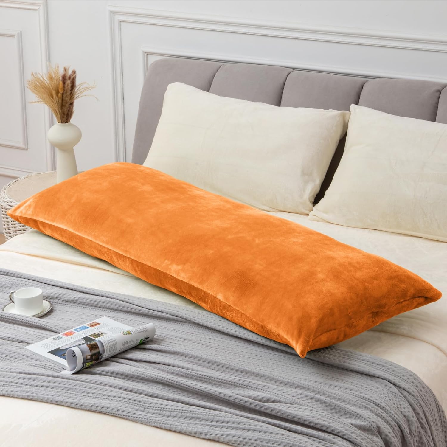 Bedelite Body Pillow Cover with Zipper Closure, Super Soft and Cozy Fleece Pillowcase 20 x 54 Inches, Luxury Fluffy Plush Long Body Pillow…