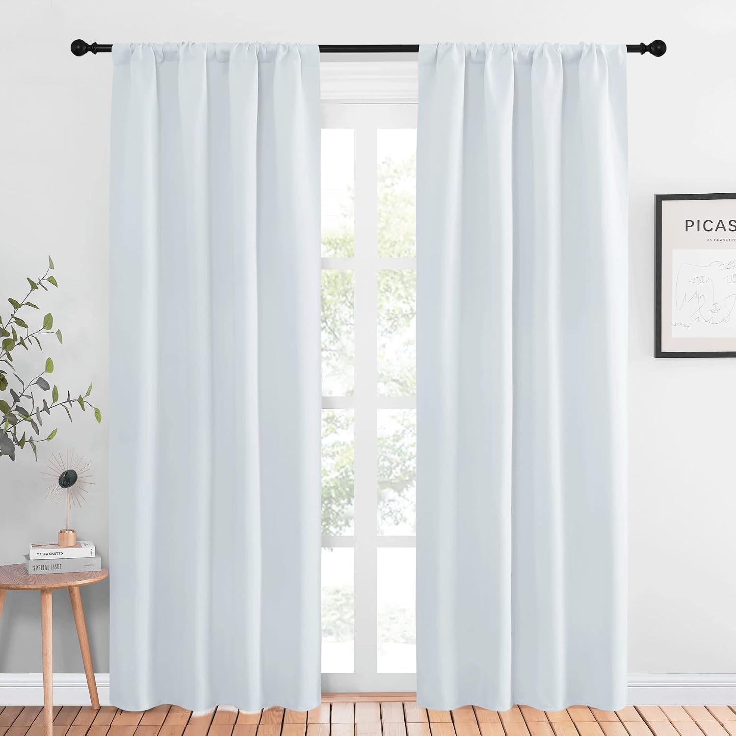 NICETOWN Kitchen Room Darkening Curtains - Window Treatment Thermal Insulated Rod Pocket Room Darkening Curtains/Drapes for Bedroom (2…