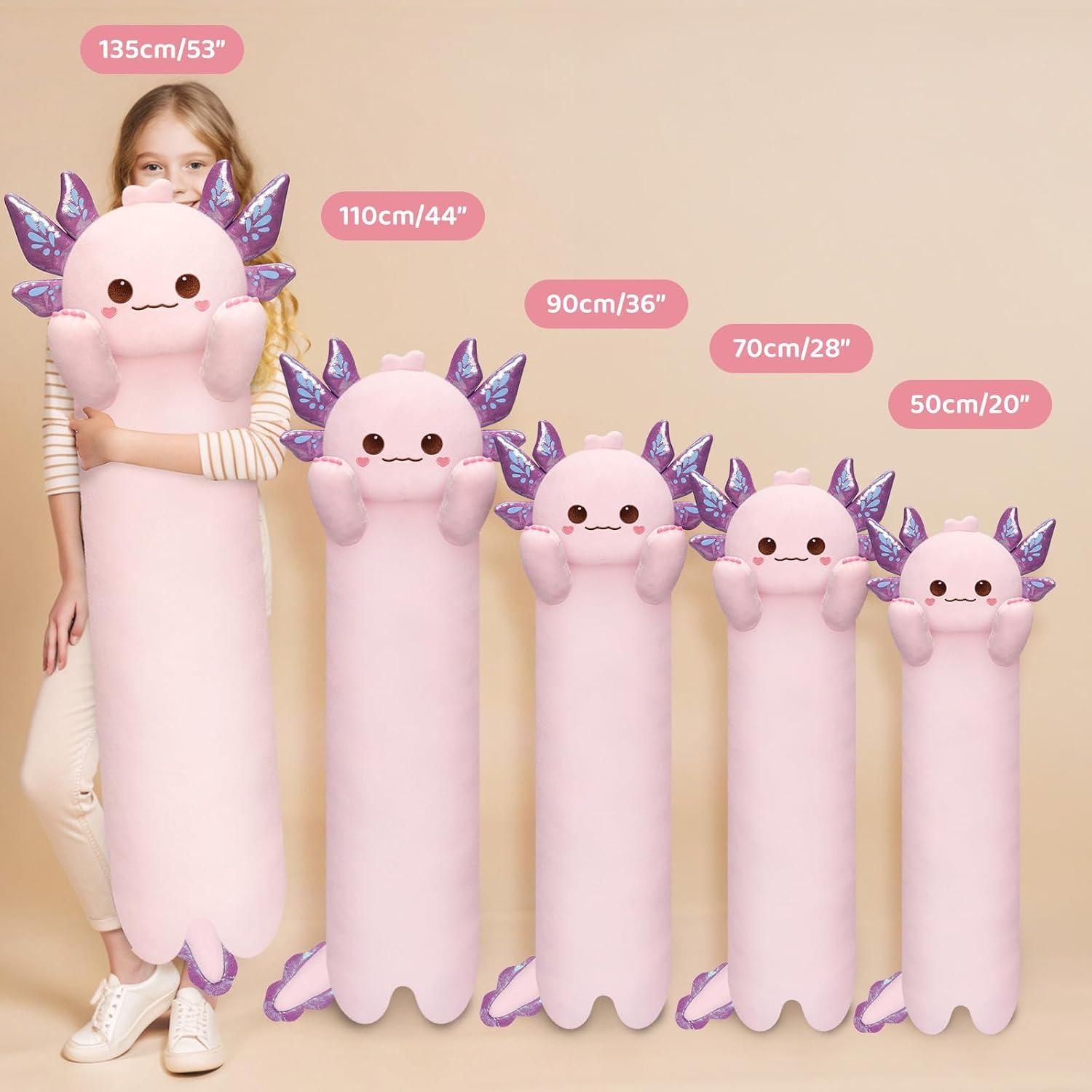 Mewaii Artist-Designed Ultra Soft Plush Long Body Pillow, Extra Stuffing for Comfort, Premium Quality Stuffed Animal Gift for Girlfriend…