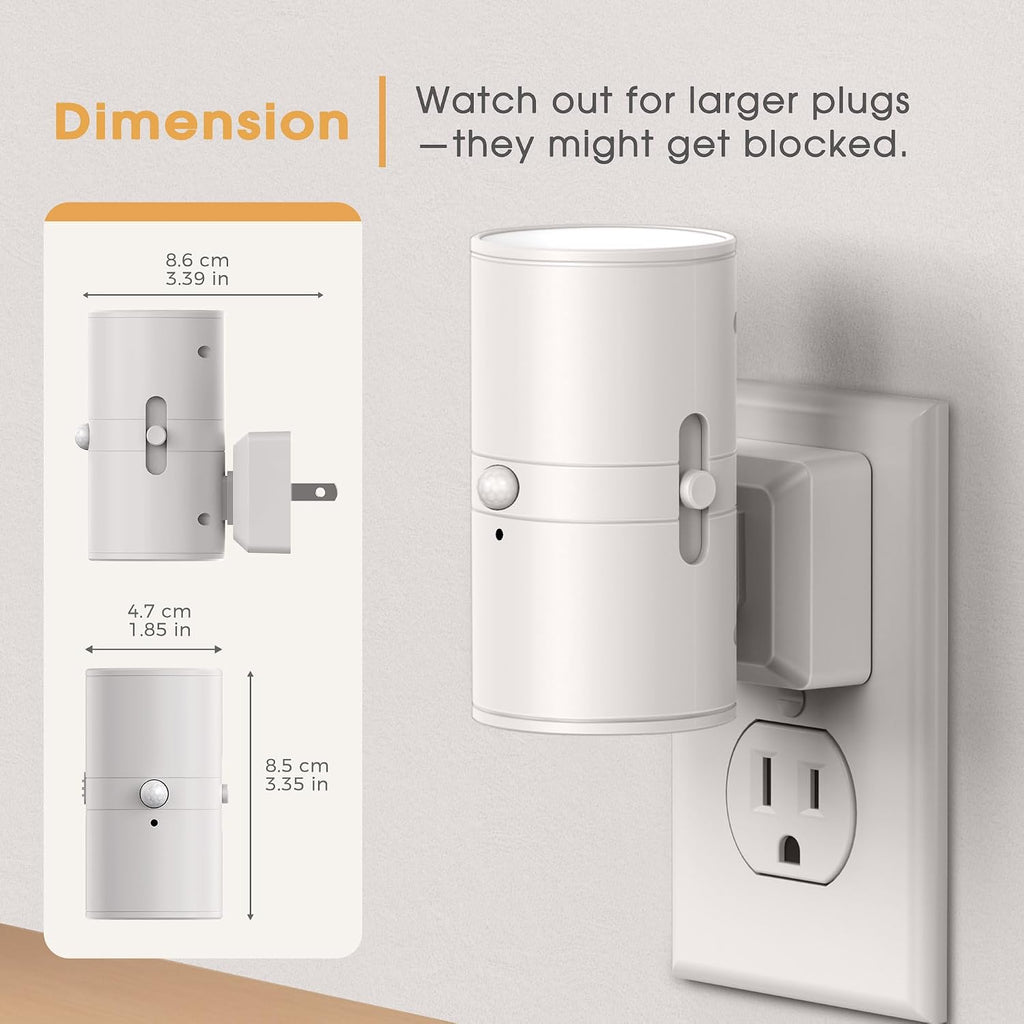 WelcometoBriigniteenjoyyourtimehere Briignite Motion Sensor Night Light, Motion Activated Plug in Night Lights, 0-100LM Dimmable Soft White…