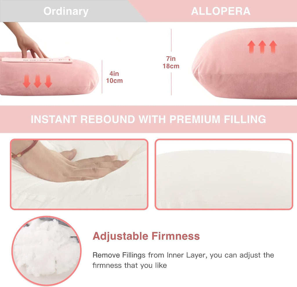 ALLOPERA Pregnancy Pillow, Full Body Maternity Pillow 57 inch, with Removable Washable Cover - Sleep Support for Legs, Back, Neck…