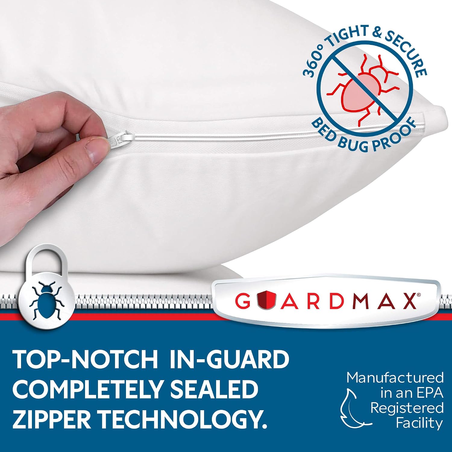 Guardmax Jersey Knitted Throw Pillow Protector with Zipper - 2 Pack -100% Waterproof, Bed Bug Proof, Dust Mite Proof, & Hypoallergenic Pill…