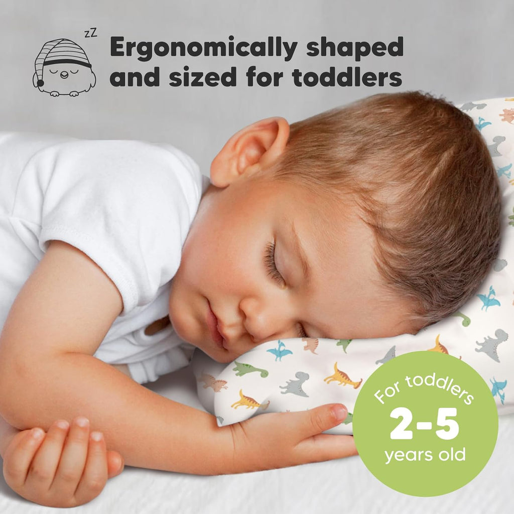 Toddler Pillow with Pillowcase - 13x18 My Little Dreamy Kids Travel Bed Pillows for Sleeping, Organic Cotton Small Pillowcase, Soft &…