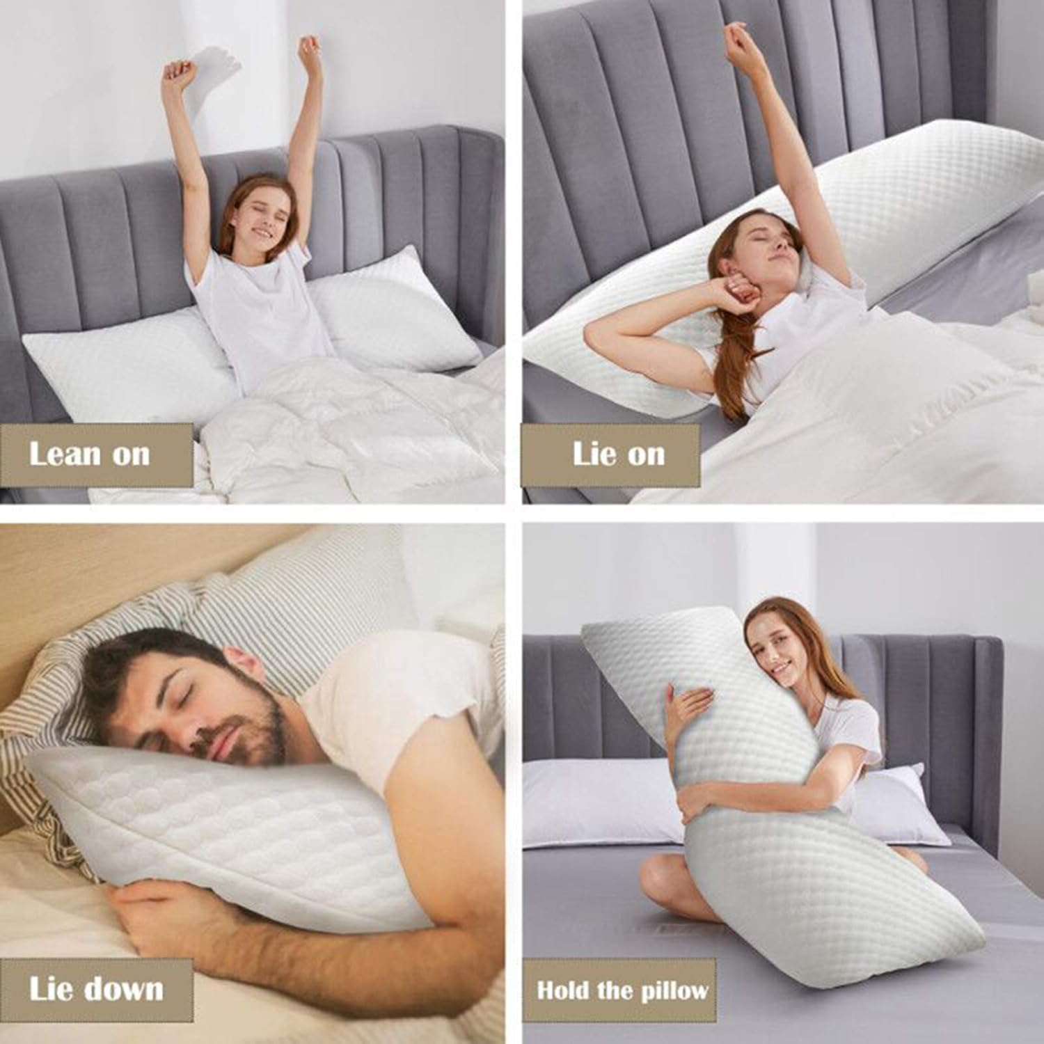 Downcool Full Body Pillow for Adults- Ultra Soft Long Bed Pillow with Removable Cover Cooling Breathable, Polyester Microfiber Large Body P…