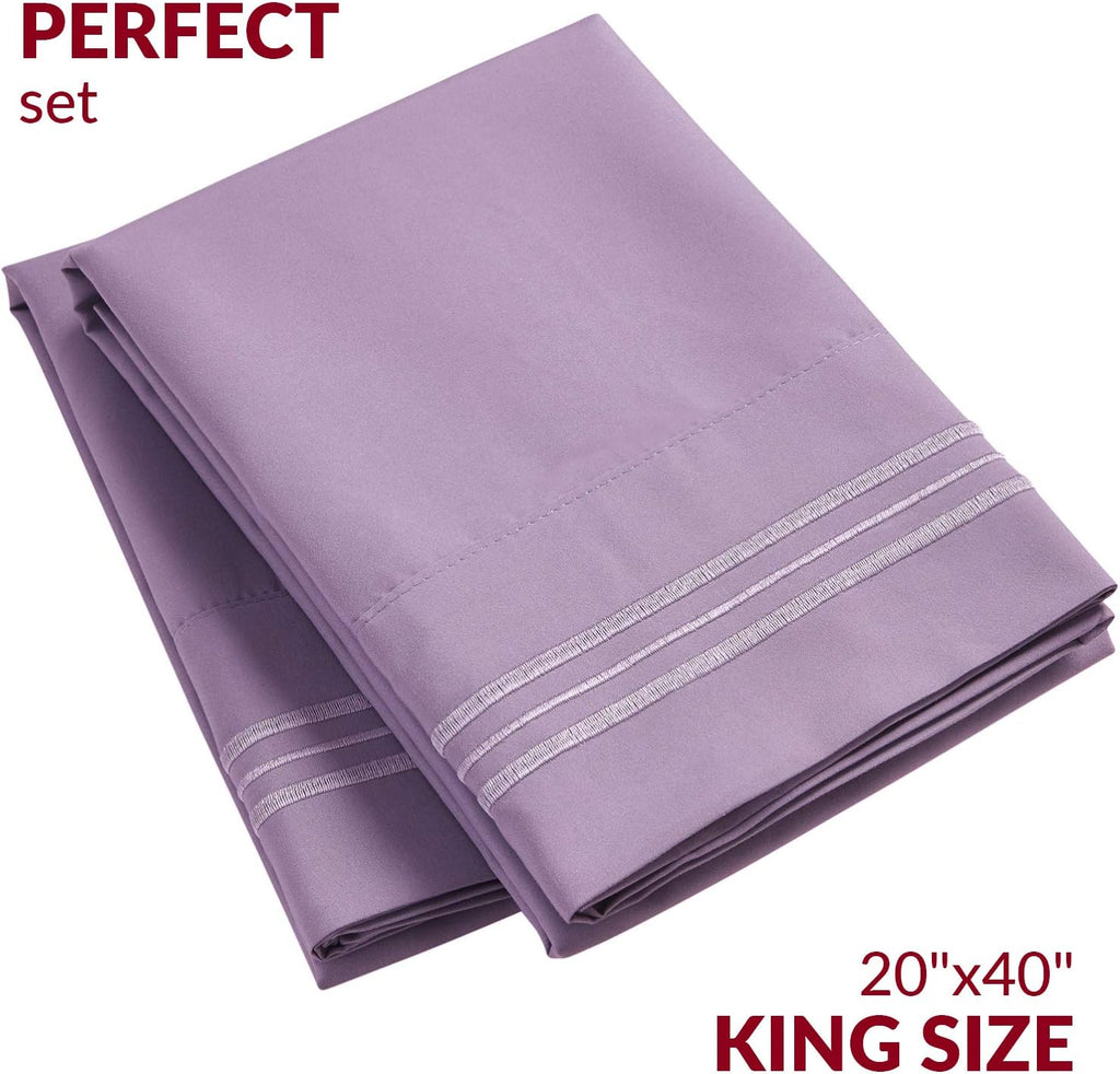 Mellanni Pillow Cases - Luxury, Extra Soft, Cooling Pillow Covers - 2 PC Iconic Collection Pillowcases - Envelope Closure (King 20" x 40",…