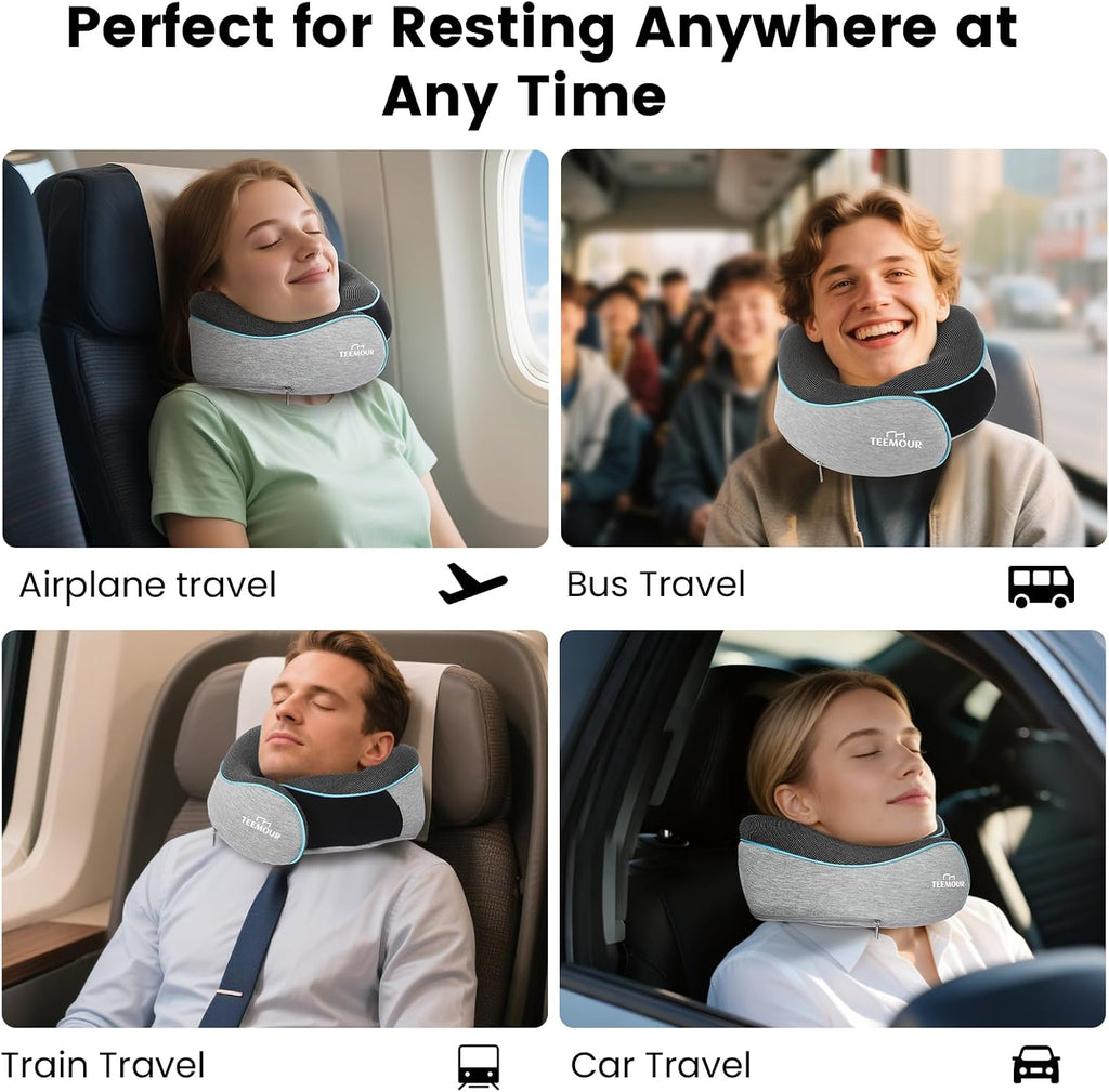 Travel Pillow-Neck Pillows for Airplanes, Memory Foam Travel Neck Pillow for Long Flights|Airport Travel Essentials 360° Support Gifts…