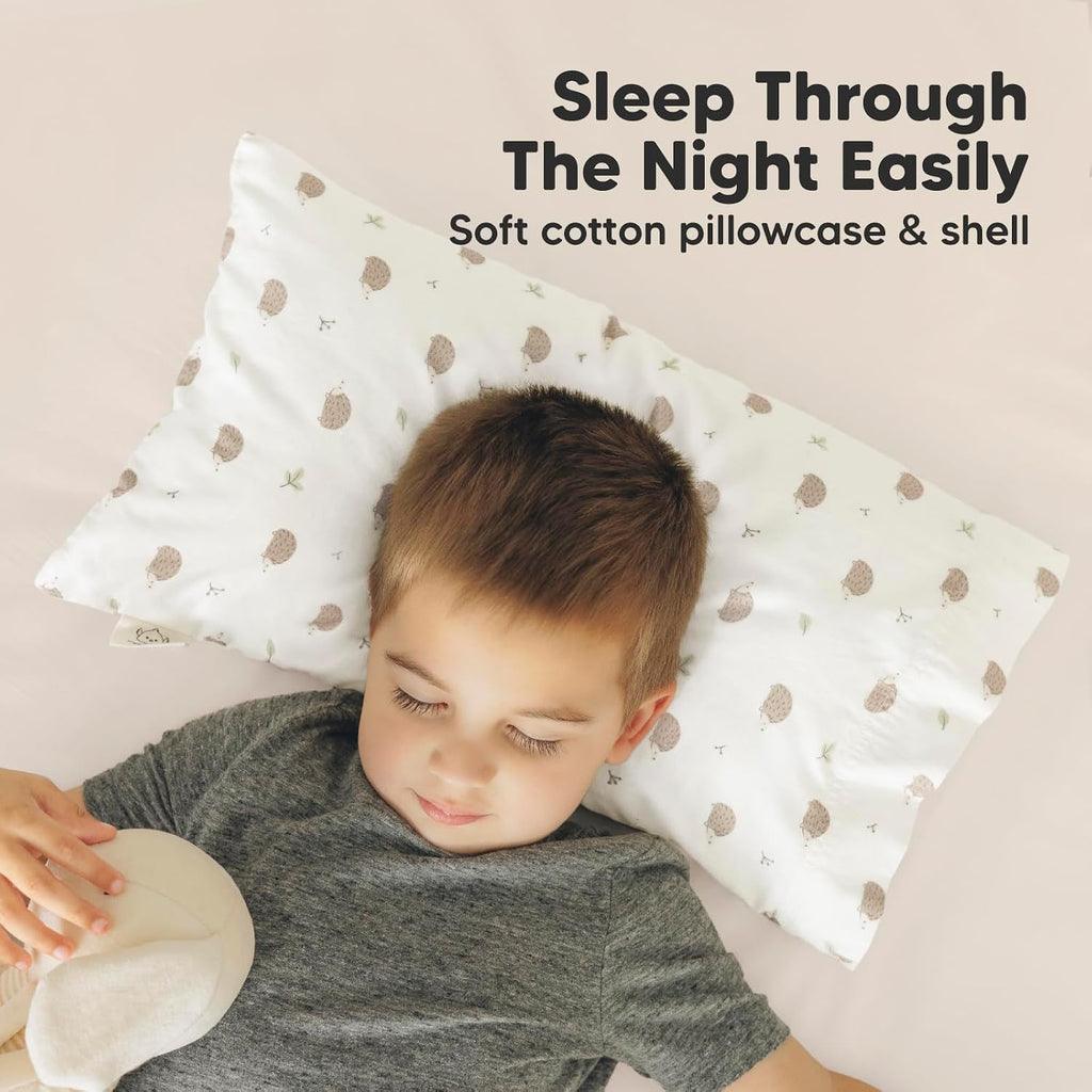 Toddler Pillow with Pillowcase - 10x18 My Little Dreamy Kids Travel Bed Pillows for Sleeping, Organic Cotton Small Pillowcase, Soft &…