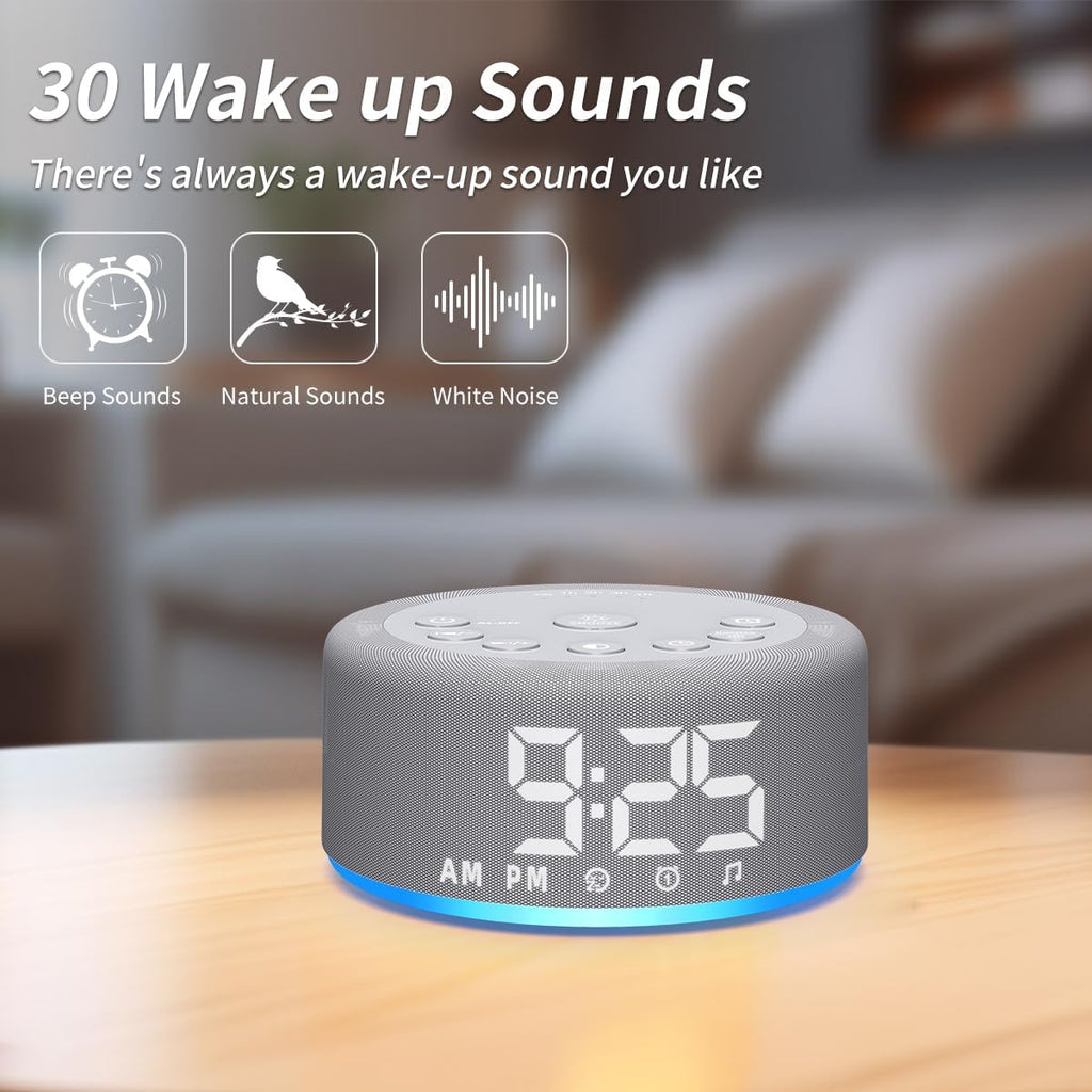 3 in 1】 Sound Machine Alarm Clock Night Light White Noise Machine with 30 Sleeping Sounds for Baby Kids Adults 32 Level Volume Auto Off…