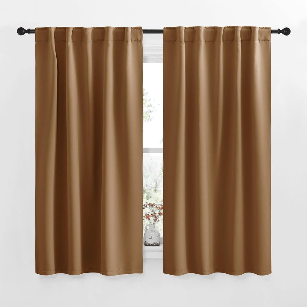 NICETOWN RV Curtains for Camper Windows - (Gold Brown Color) 34x54 Inch, 2 Panels Set, Thermal Insulated Room Darkening Blackout…