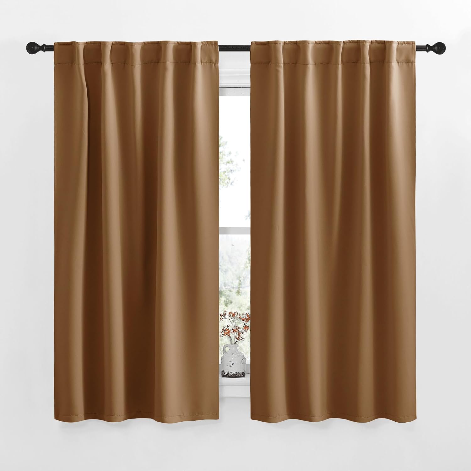 NICETOWN RV Curtains for Camper Windows - (Gold Brown Color) 34x54 Inch, 2 Panels Set, Thermal Insulated Room Darkening Blackout…