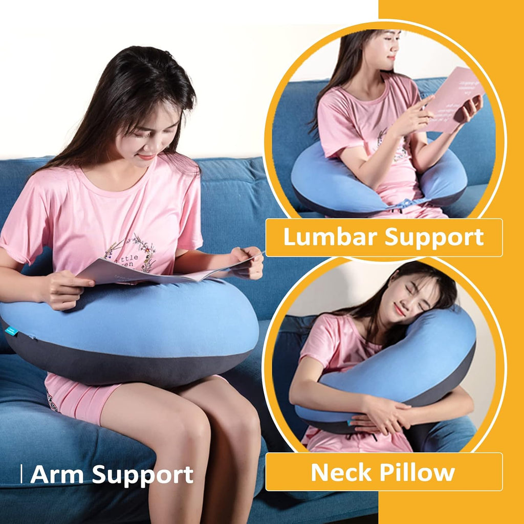 Byriver 39" C Shaped Body Pillow for Side Sleeping Adults Men Women, Hugging Gaming Lap Pillow, Pregnancy Knees Separate Pil…