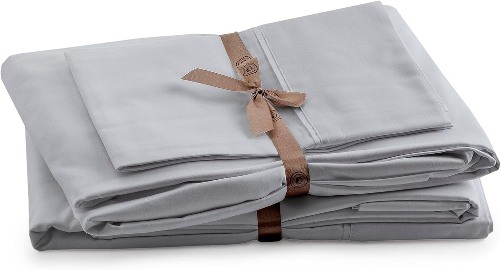 Perupima Peru Pima 285 Thread Count Percale King Sheet Set - 100% Peruvian Pima Cotton, 4 Piece (Flat, Fitted, 2 Pillowcases) - Cooling, Cr…