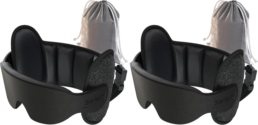 SARISUN Upgraded Travel Pillow, U-Shaped Airplane Head Strap for All Heights, 360° Support, 3D Sleep Mask, 100% Light Blocking, Long…