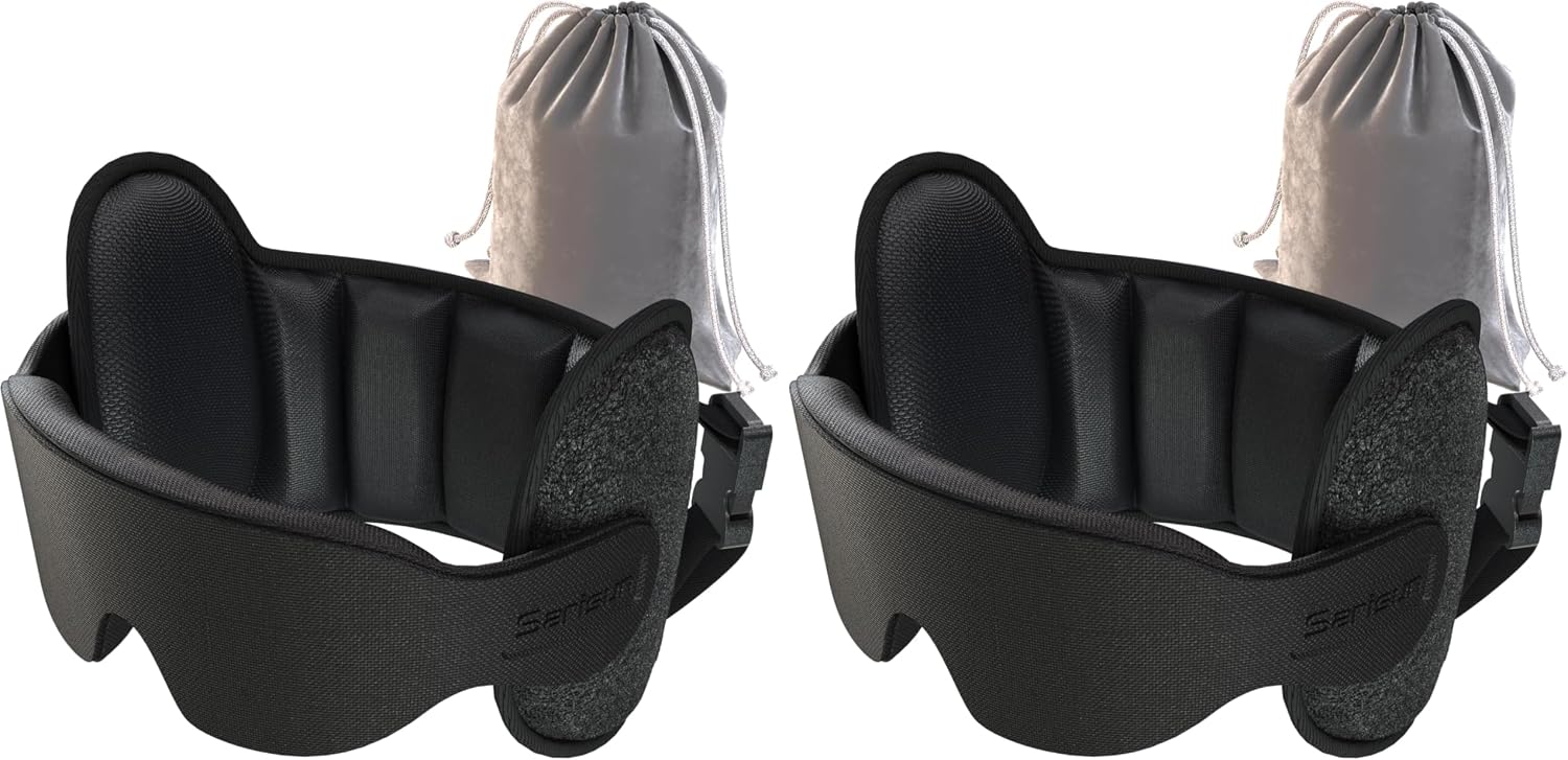 SARISUN Upgraded Travel Pillow, U-Shaped Airplane Head Strap for All Heights, 360° Support, 3D Sleep Mask, 100% Light Blocking, Long…