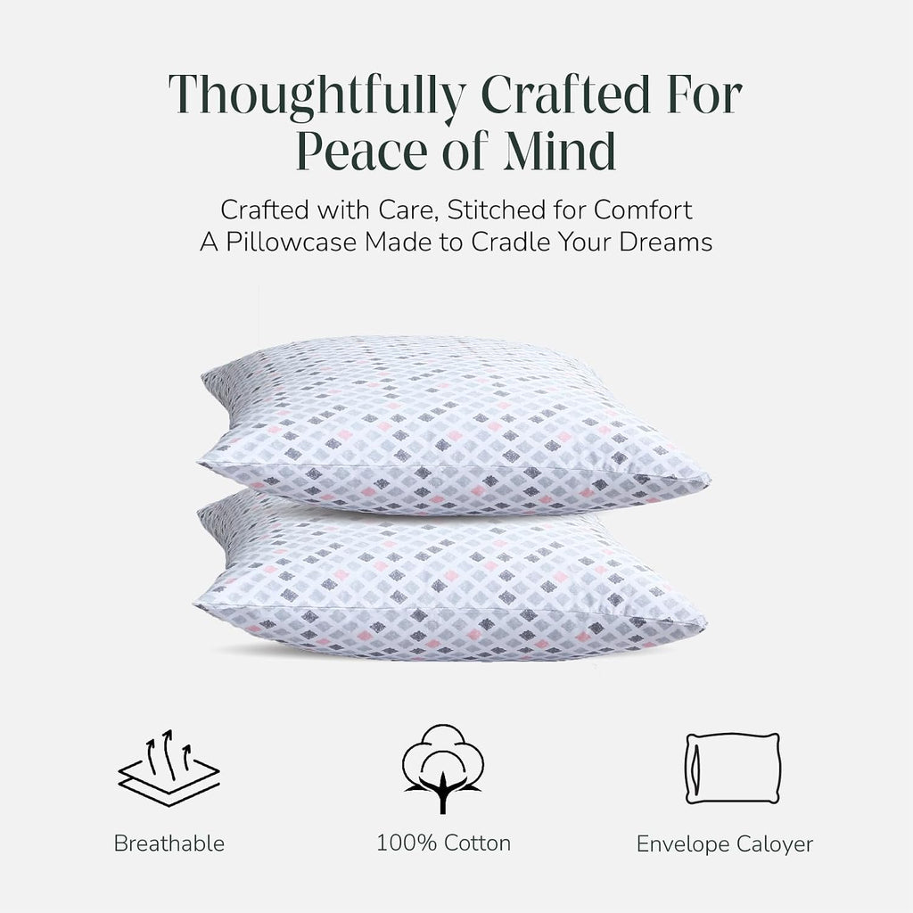 FEATHER & STITCH NEW YORK 100% Cotton 2 Piece King Pillow Cases, 300TC Ultra-Soft Pillowcases with Envelope Closure, Wrinkle- Fade- Stain…