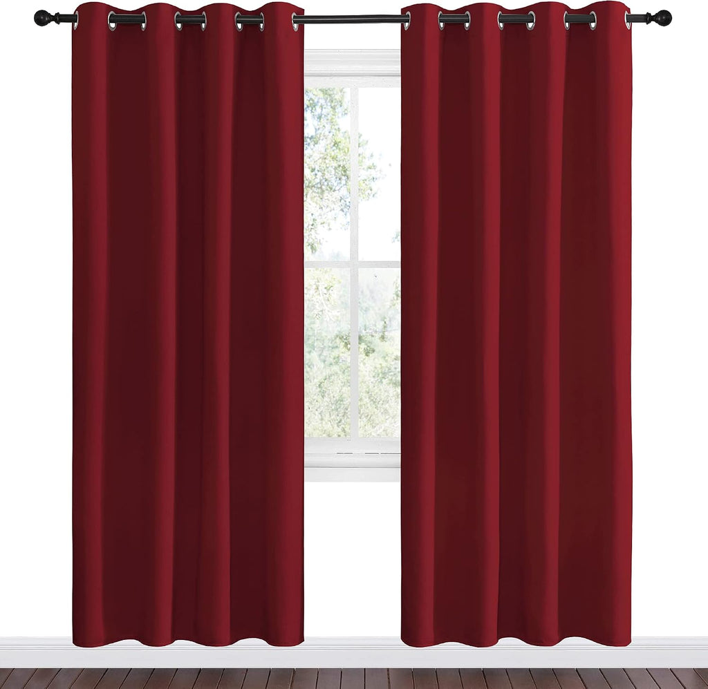 Nicetown Christmas Blackout Curtain Panel Grommet - Home Decorations Thermal Insulated Solid Grommet Top Blackout Living Room Panels/Drapes…