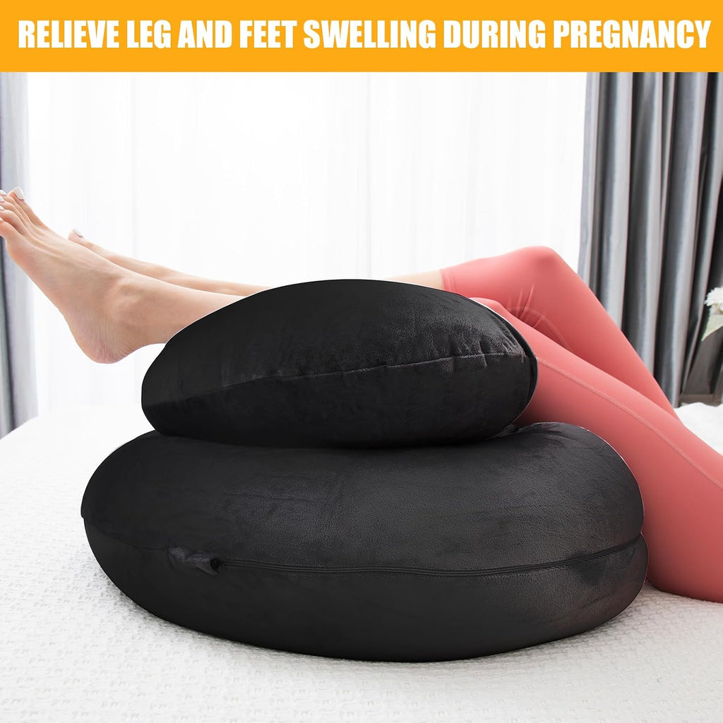 1 MIDDLE ONE Pregnancy Pillow, C Shaped Full Body Pregnant Women Sleeping Pillow for Maternity Support with Cover (Black)