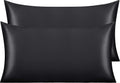 Ntbay 2 Pack Satin King Pillowcases for Hair and Skin, Luxurious and Silky Pillow Cases with Envelope Closure, 20x40 Inches, Black 2 Pack 4…