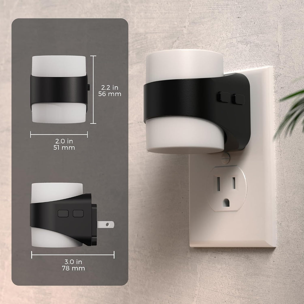 L LOHAS LED Colored Night Lights Plug into Wall, 3 Brightness Level, 1W Low Power Nightlight with Auto On/Off Sensor, Ideal for Living…