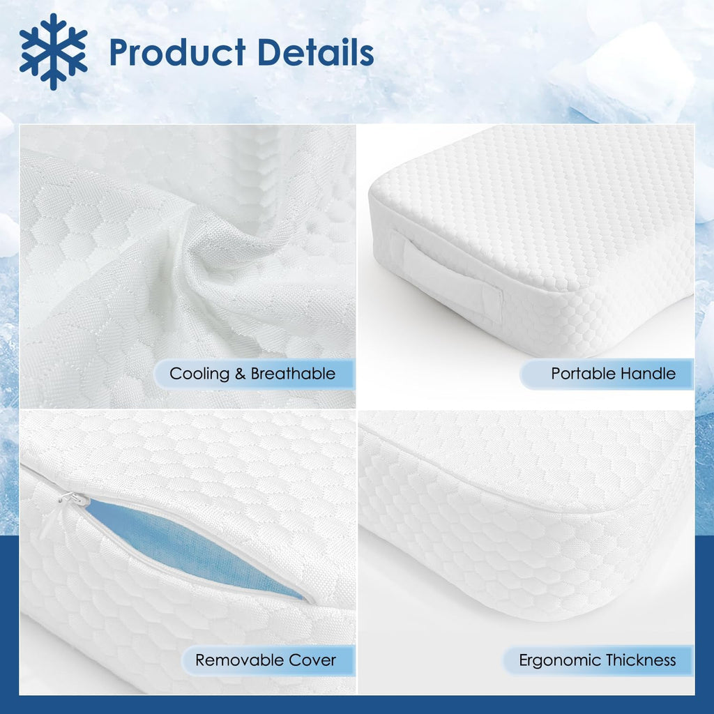 Livemy Cooling Leg Pillow for Side Sleepers 100% Cooling Fabric Knee Pillow for Side Sleeping, Leg Elevation Memory Foam Pillow for…