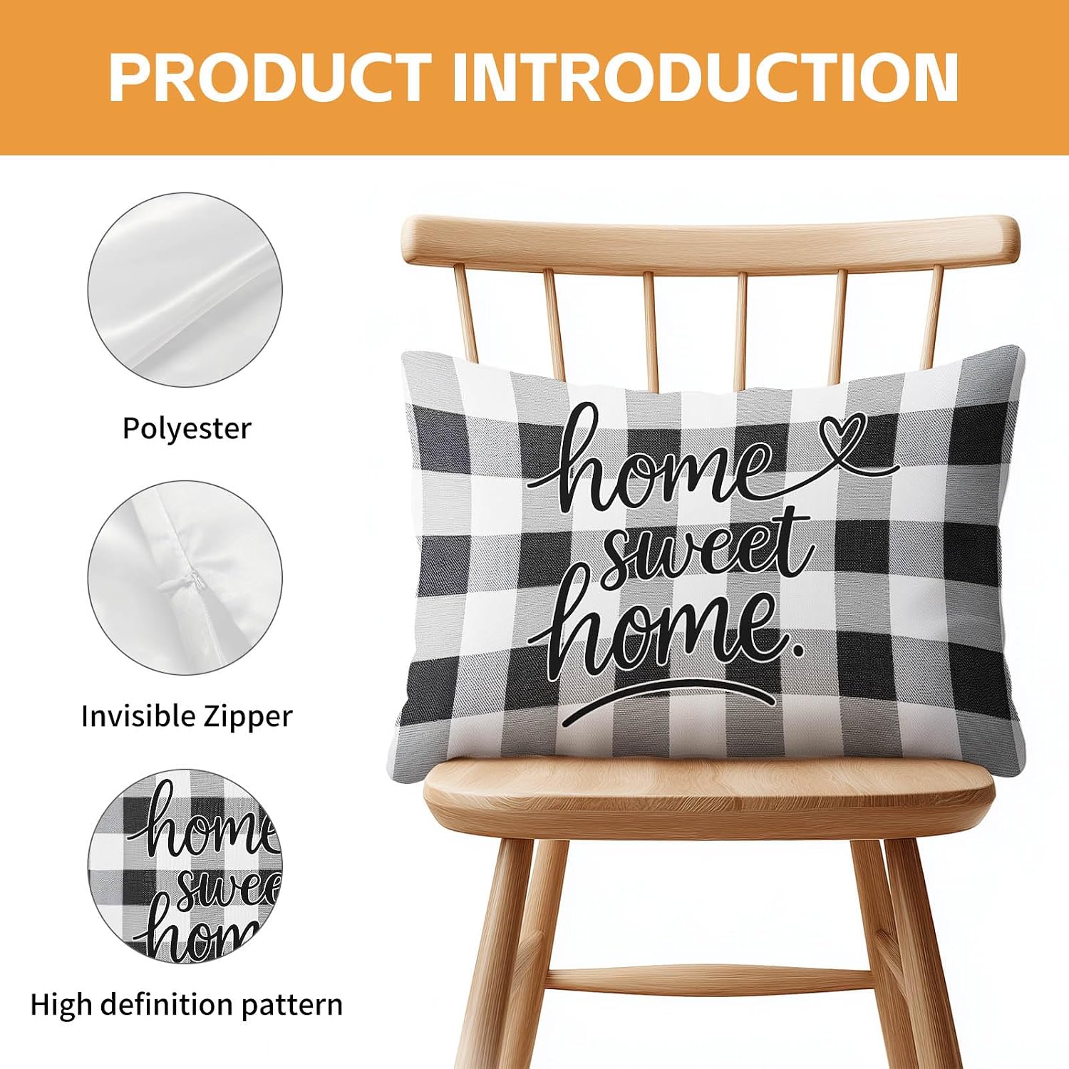 HOMETITUTE Black White Plaid Pillow Covers Decorative Pack of 2 Satin 12x20 Inch Lumbar Throw Pillow Cases for Sofa Couch Living Room…