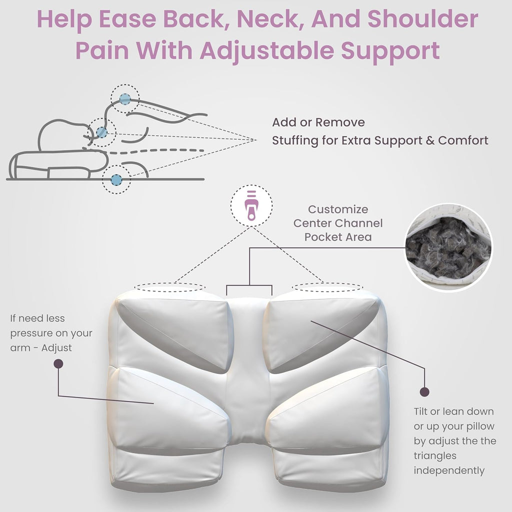 Wife Pillow - Charcoal Memory Foam, 1 LBS Extra Bag of Stuffing, Shredded Charcoal Infused Blended with Siliconized Fiberfill. Customize…