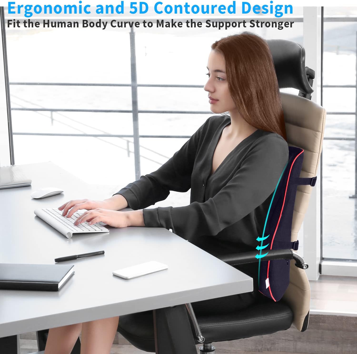 Antetoko Lumbar Support Pillow, Memory Foam Back Support for Office Chair, Computer Chair, Car Seat, Recliner and Couch with Breathable 3D Mesh…