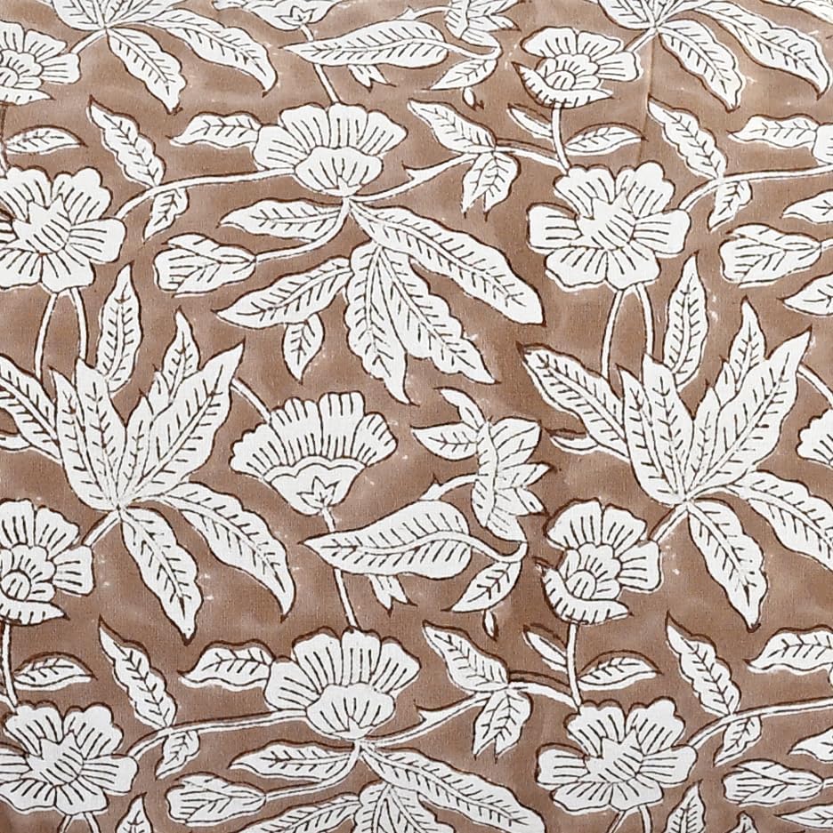 Ridhi Block Print Oak Brown 36"x14" Set 1-100% Cotton Ruffle Lumbar Sham Cover Boho Floral Pillowcase, Farmhouse Cottagecore Bedding…