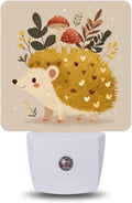 Cute Hedgehog Floral Night Light, Night Lights Plug into Wall with Dusk to Dawn Sensor for Bedroom Bathroom Hallway Kitchen, Decorative…