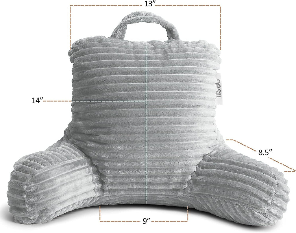 Nestl Reading Pillow for Kids & Teens with Shredded Memory Foam, Luxe Cut Plush Backrest Pillows for Reading and Gaming, For use on…