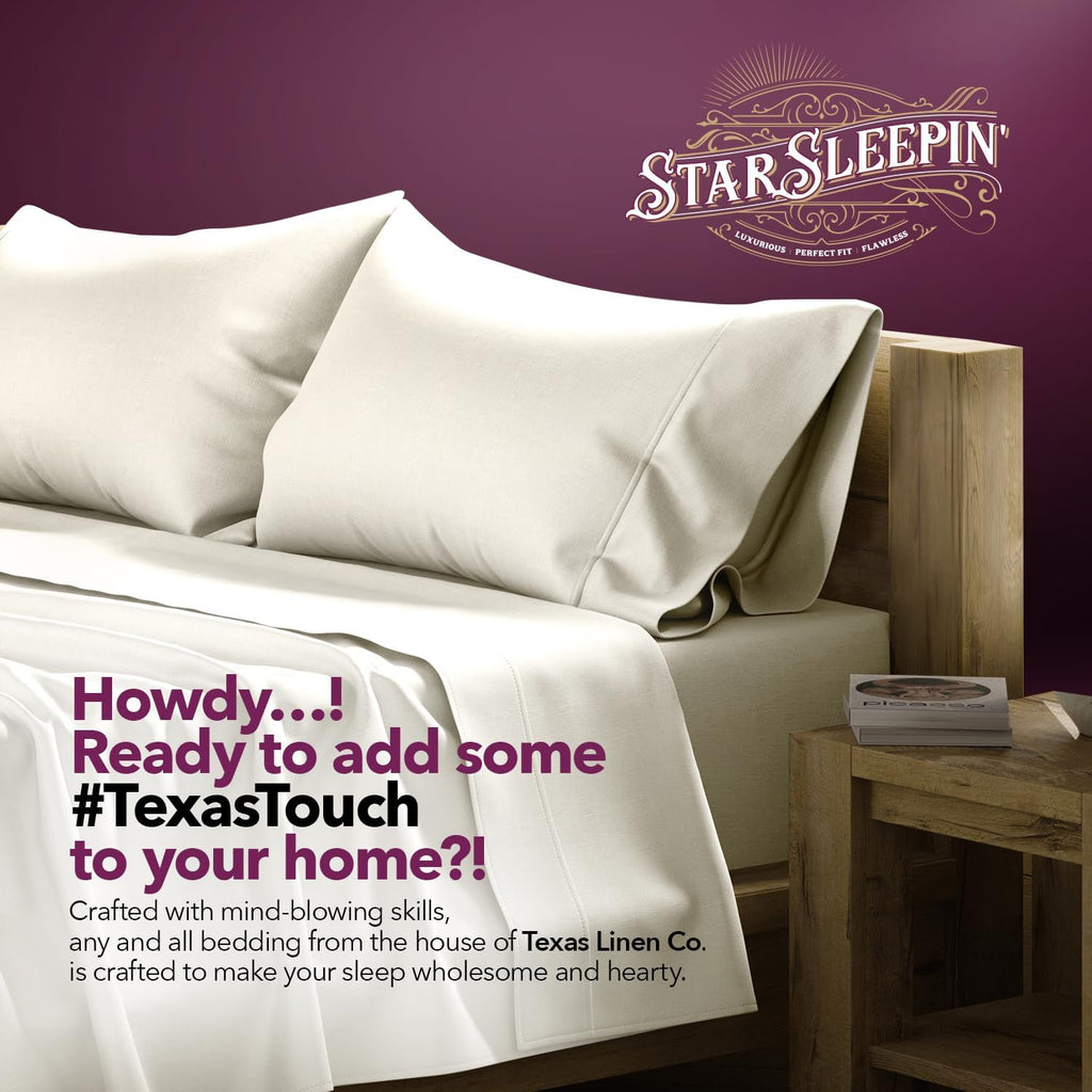 TEXAS LINEN CO. 100% Egyptian Cotton Sheets California King Size Bed Set - Luxury 1200 Series Star Sleepin' Collection Cal King Sheet Set…