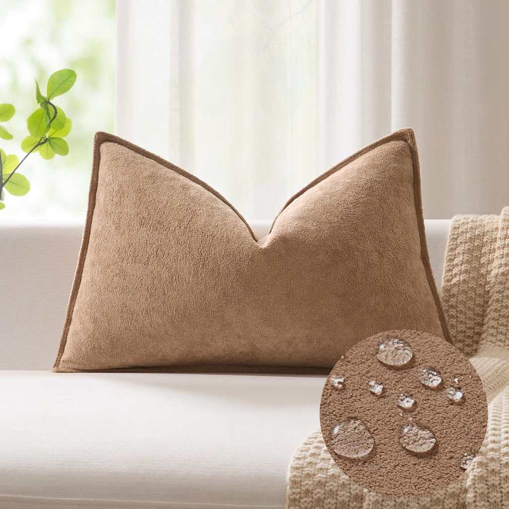KevinTextile Kevin Textile 12x24 Inch Lumbar Pillow Cover 1 Pack Soft Boucle Textured Decorative Waterproof Rectangle Cushion Elegant Accen…