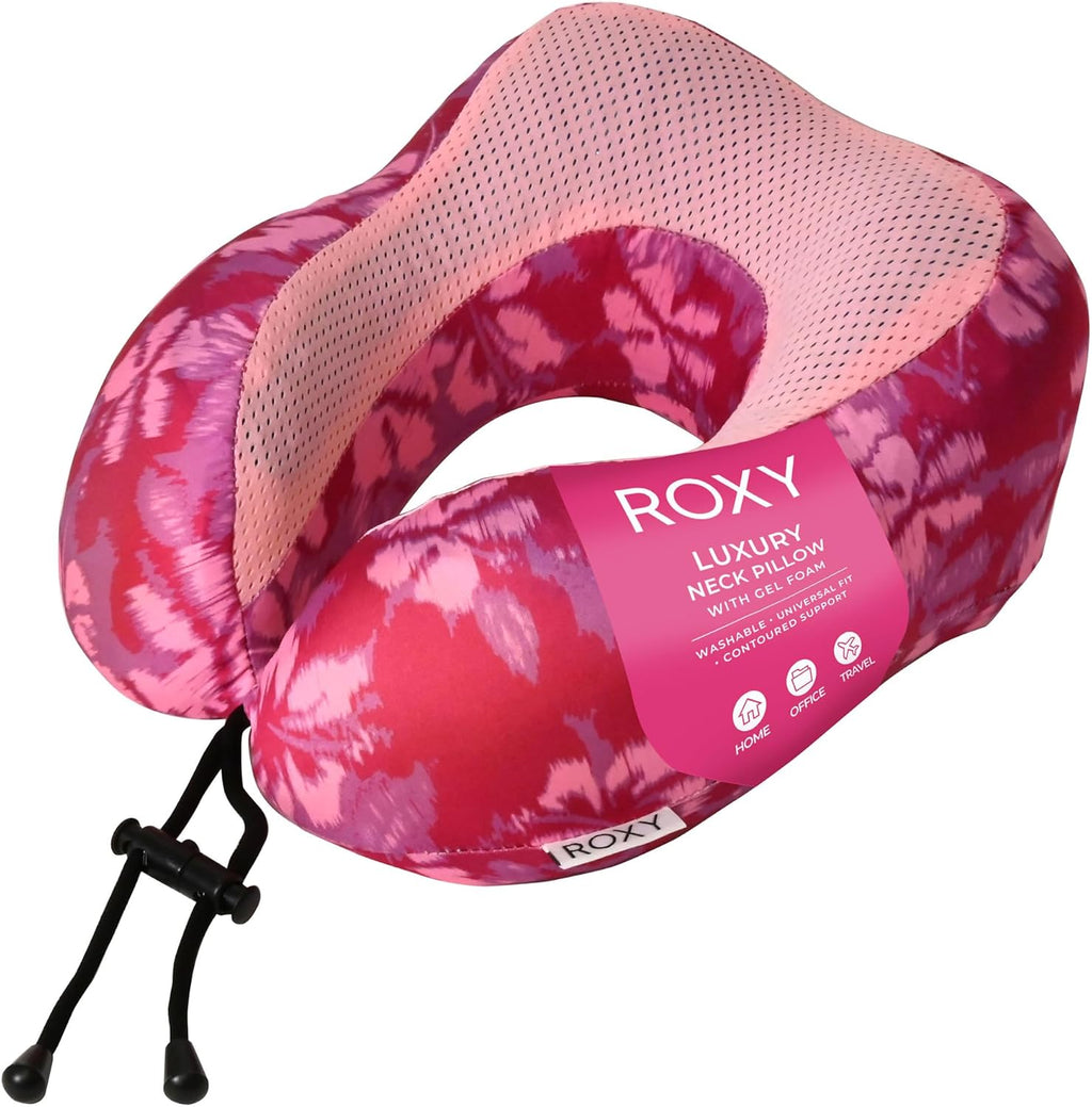Roxy Cooling Gel Neck Pillow, Memory Foam Travel Neck Pillow for Airplane, Ergonomic Neck Support Pillow for Travel, Plane, Car & Office, B…