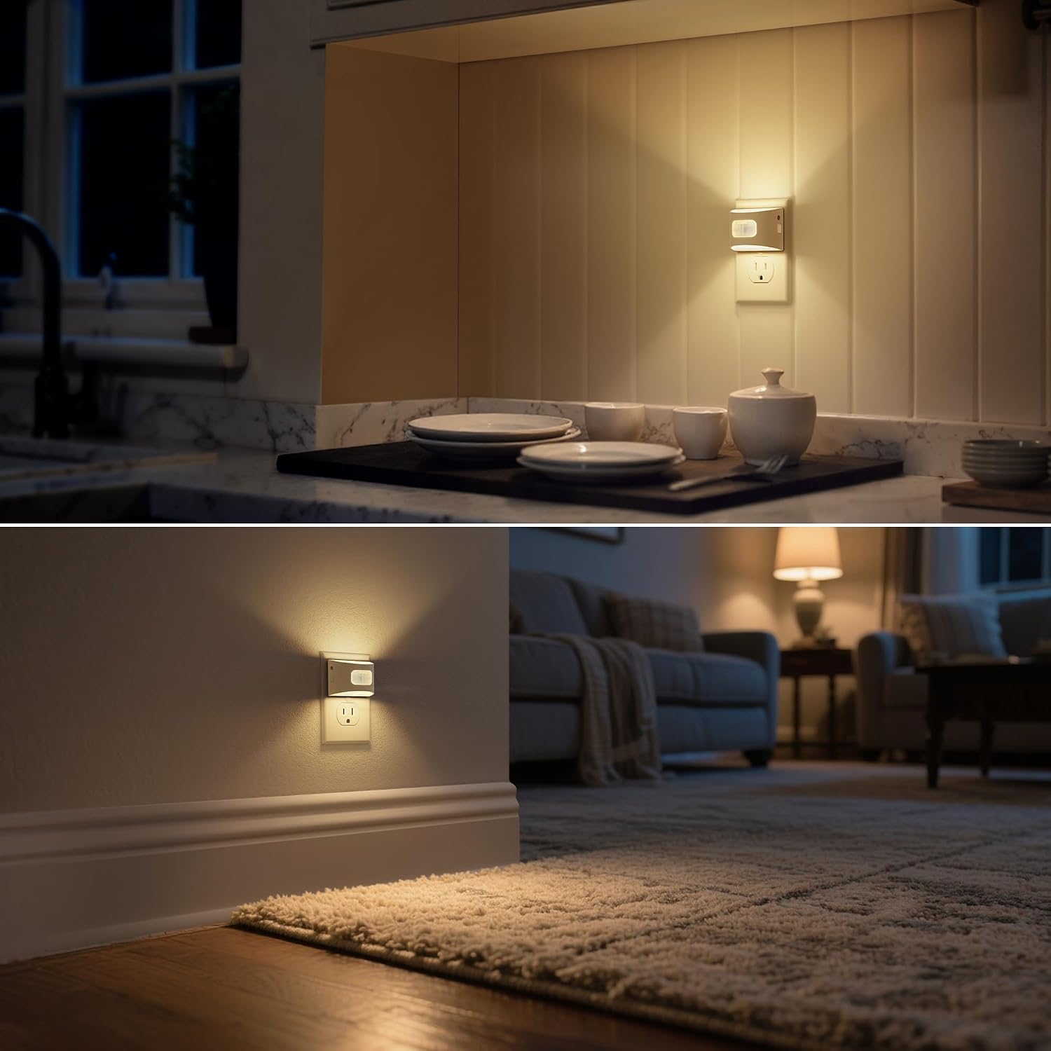 DORESshop LED Night Light[4 Pack], Night Lights Plug into Wall, Plug in Night Light with Motion Sensor, Dusk to Dawn Sensor, Nightlights…