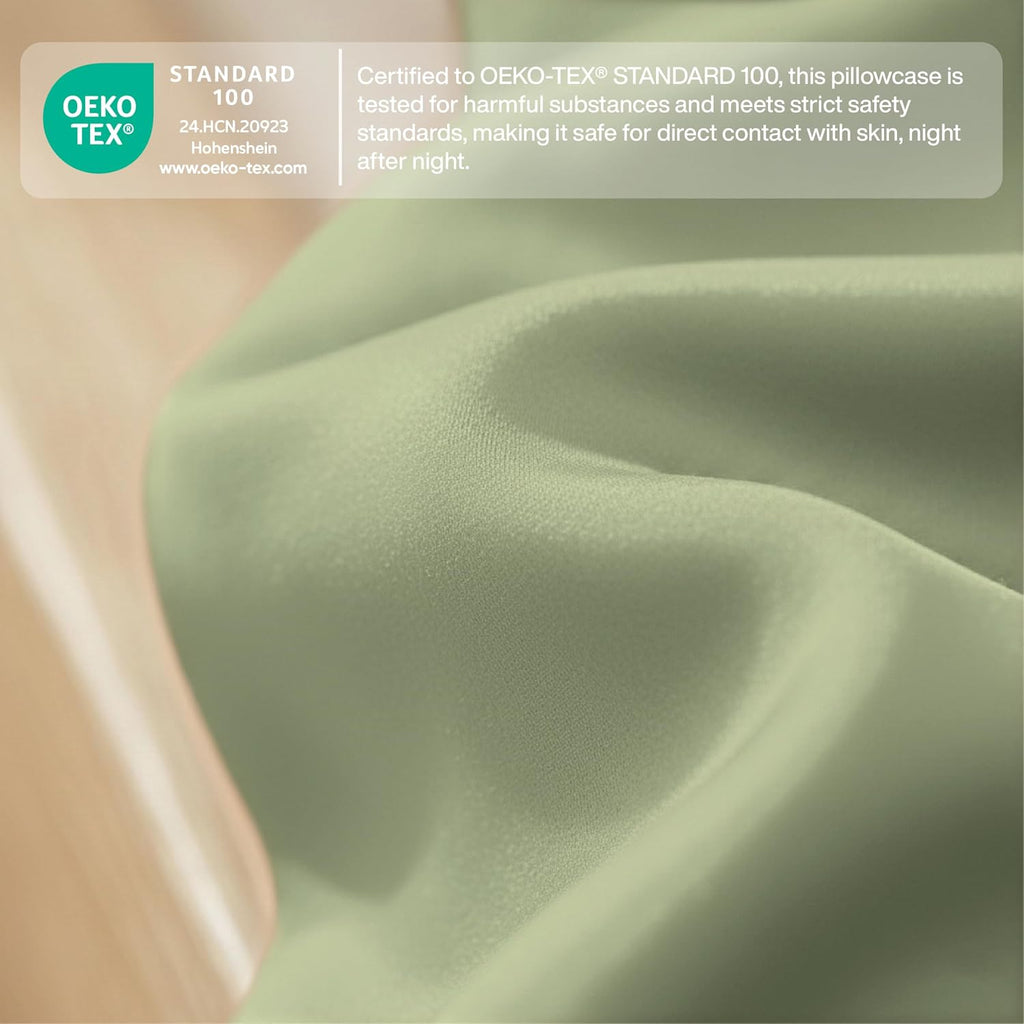Queensbay Standard Pillow Cases Set of 2, Microfiber Cooling Pillowcases, Soft Breathable Envelope Closure Pillow Covers, Wrinkle Free Easy…