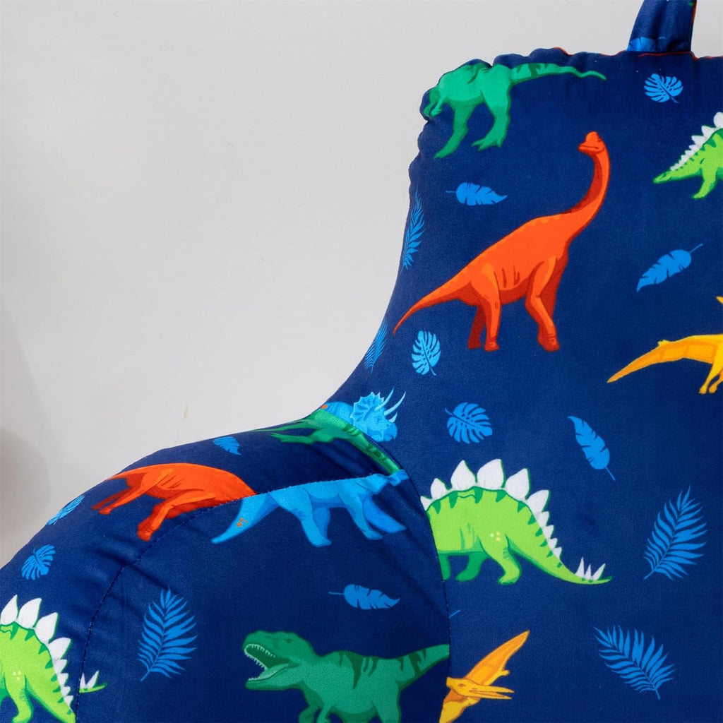 Aimuan Reading Pillow Bed Rest Wedge Backrest Pillow Dinosaur Printed Collections with Arms Sitting in Bed Dark-Blue