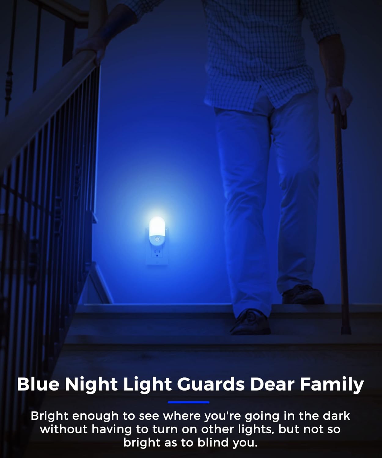 L LOHAS LED Blue Night Light, Night Lights Plug into Wall[2 Pack], 0.6W LED Nightlight, Dusk to Dawn Sensor, 30/60LM Adjustable…