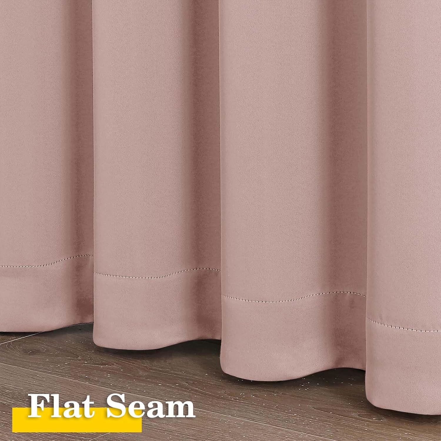 WelvetBLK Blush Room Darkening Curtains for Bedroom Living Room 45 Inch Length 2 Panels Set, Soft Solid Thermal Insulated Rod Pocket Short…