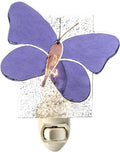Butterfly Night Light Fused Stained Glass - Purple 4 Watt (Purple)