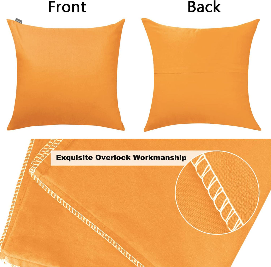 Thmyo 4-Pack 100% Cotton Comfortable Solid Decorative Throw Pillow Case Square Cushion Cover Pillowcase Sublimation Blank Pillow Covers Hal…