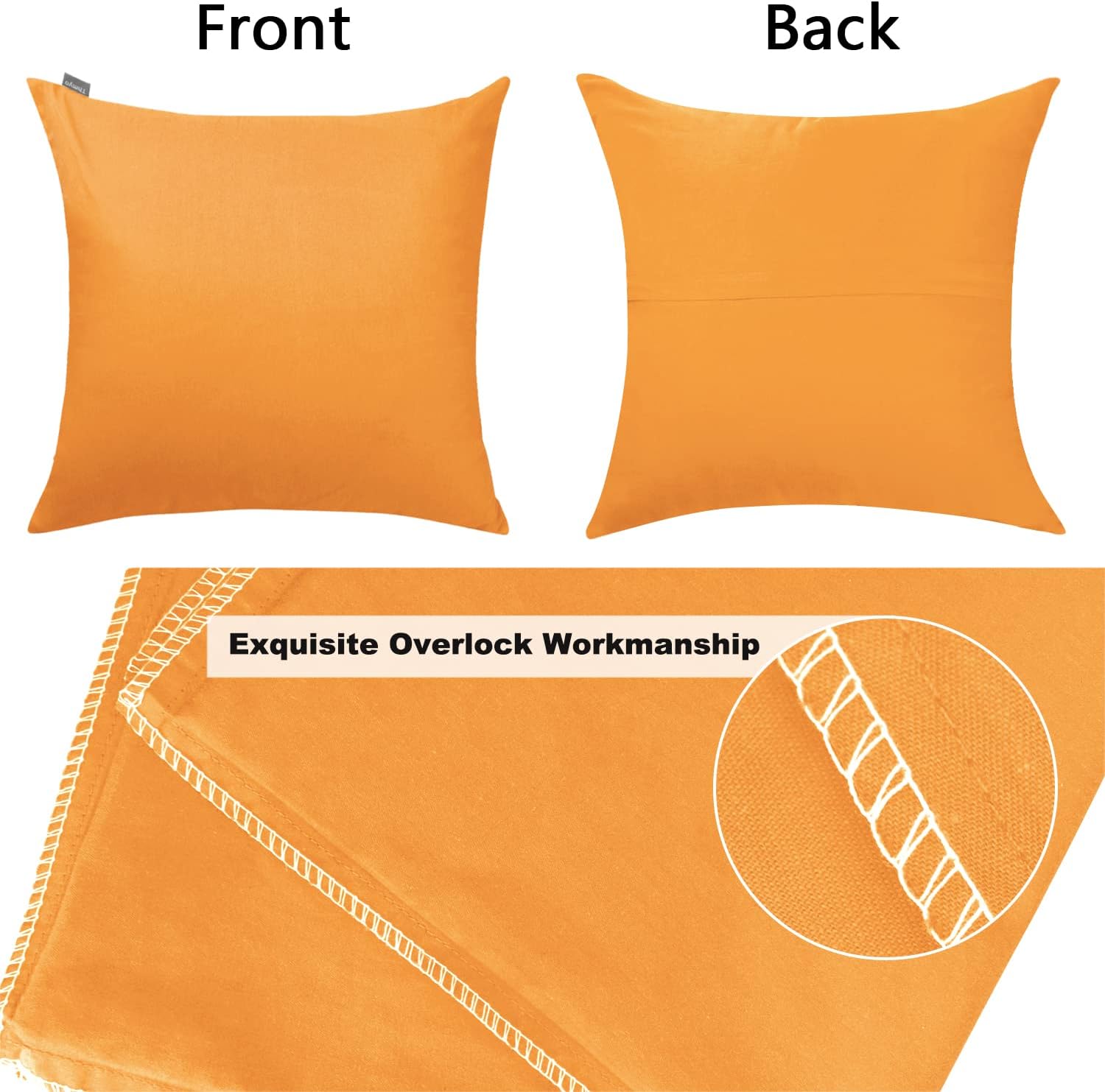 Thmyo 4-Pack 100% Cotton Comfortable Solid Decorative Throw Pillow Case Square Cushion Cover Pillowcase Sublimation Blank Pillow Covers Hal…
