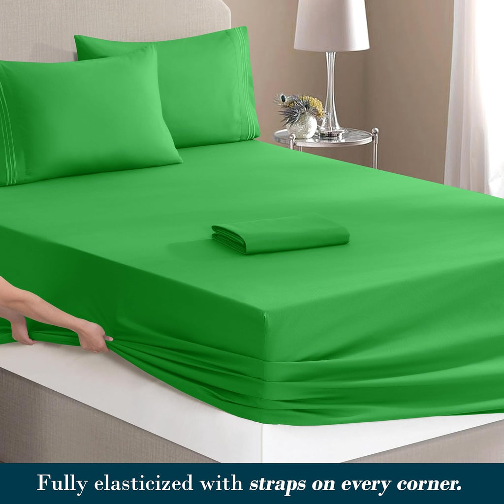MocassiLuxuryBedding Mocassi Luxury 4-Piece Sheet Set, Ultra Soft 1800 Hotel Quality Microfiber Sheet Set, Fits Mattresses Up to 18 to 24 I…