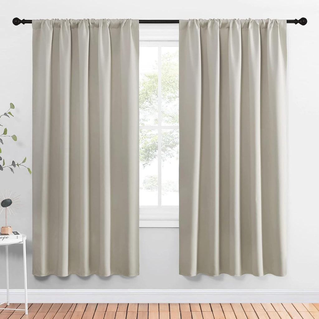 Nicetown Blackout Curtains for Living Curtains, Room Darkening Window Curtain Panels, easy maintenance Solid Thermal Insulated…