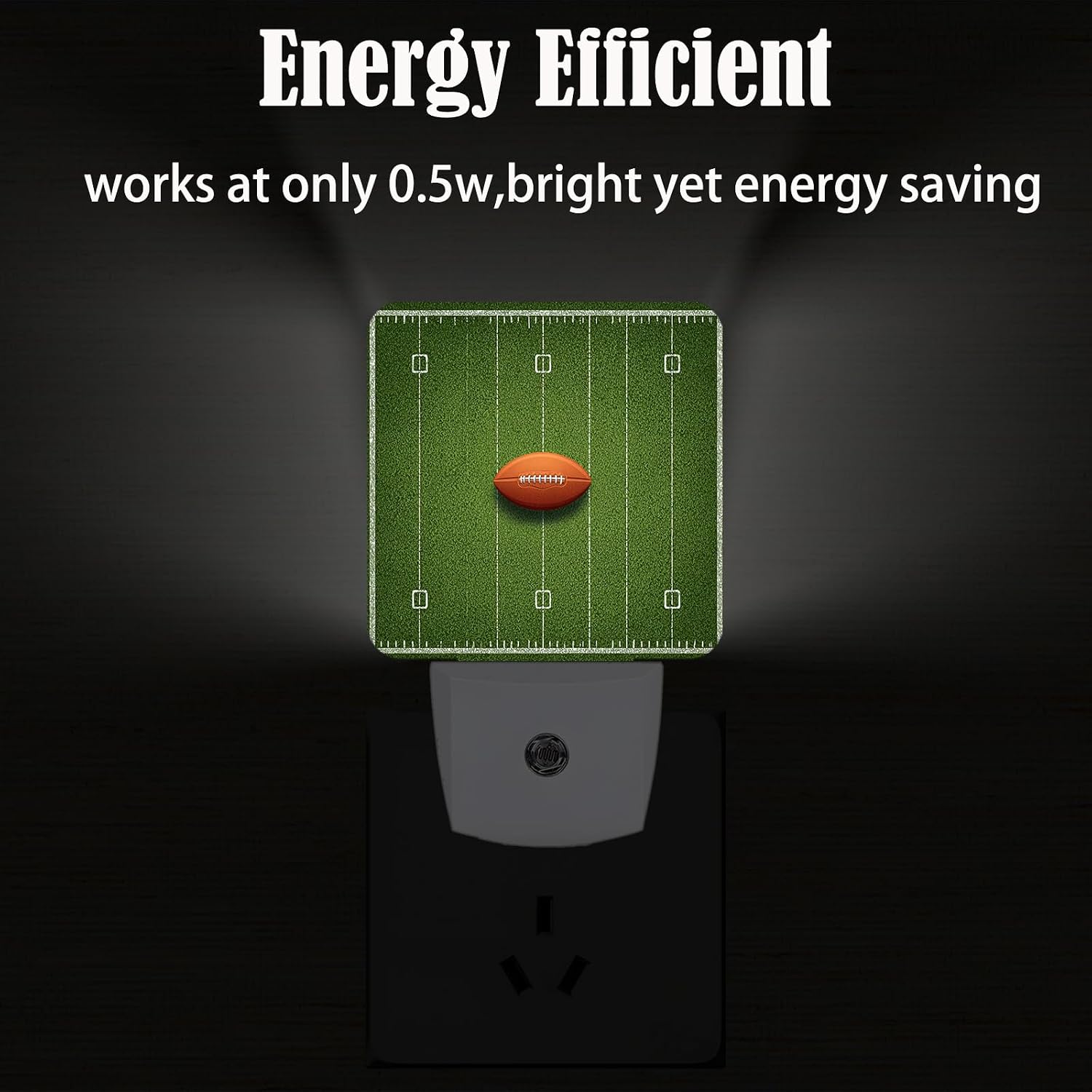 American Football Night Light, Plug-in Nightlights Auto Sensor Night Lamp Dusk-to-Dawn Lamp Home Decor for Nursery Children Girls Boys