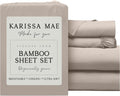 KARISSA MAE Pure Viscose from Bamboo Cal King Size Sheet Set | 100% FSC Certified | Luxuriously Soft | Cooling | 18" Deep Pocket w/Corner…