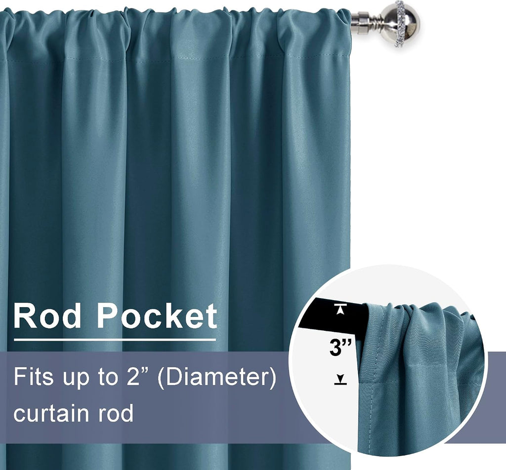 Jiuzhen Blackout Doorway Curtains 80 inch Length - 2 Panels Thermal Insulated Privacy Soundproof Rod Pocket Closet Door Curtains Room Divid…