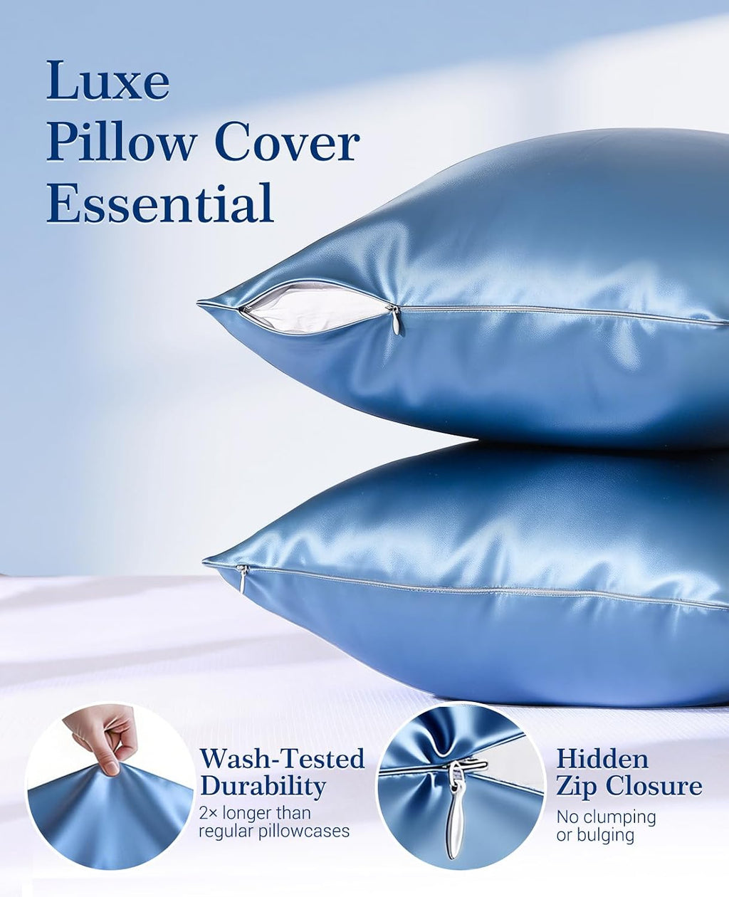 Elegear Cooling Pillow Cases Set of 2 for Hot Sleepers, Softer Than Silk Pillow Cases for Hair & Skin, Upgraded Arc-Chill Cooling Satin…